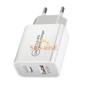 USB C Wall Charger Block 25W, Type C And QC 3.0 Dual Port Fast Charger