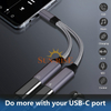 USB C Splitter, Dual USB C Headphone And Charger Adapter, 2in1 Type C Audio Adapter