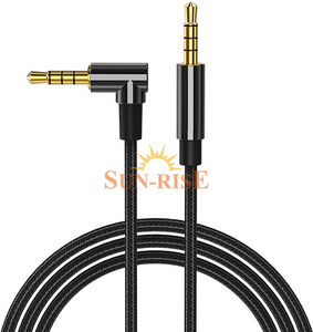 TRRS Cable,Calukii AUX 3.5mm Male To Male 90 Degree Audio Stereo HiFi Cable 