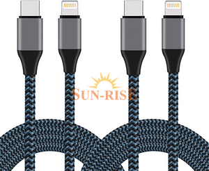 USB C To Lightning Cable Nylon Braided Cord Compatible with IPhone