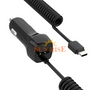 USB Car Charger with Coiled Cable , 12W/2.4A Car Charger 