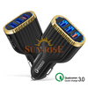 Premium 3 Port USB Car Charger Adapter QC 3.0 - Dual Fast Charging 36W