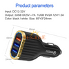 Premium 3 Port USB Car Charger Adapter QC 3.0 - Dual Fast Charging 36W