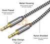 Nylon 3.5mm Stereo Audio Cable Extension Male